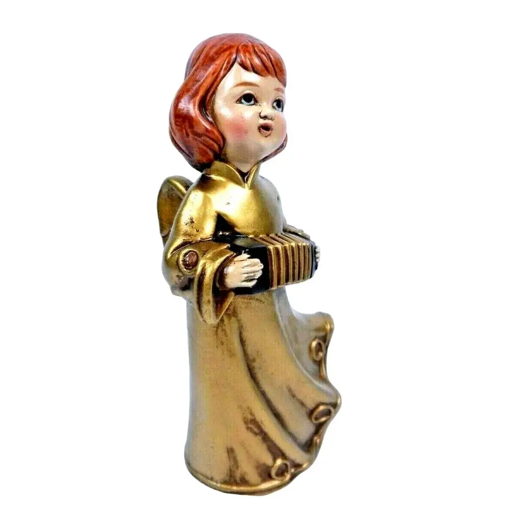 Vintage Japan Norcrest Angel Figure Playing Accordion F-176 Original Sticker 8